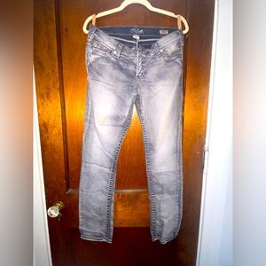 Vintage Distressed Silver Jeans - Pixie Women’s Low Ride Skinny size W30 L29